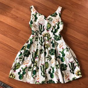 Modcloth cactus stretchy fit and flare